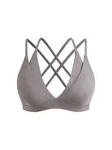 SHEIN Cheerettes 女款純色雙層運動內衣 - 彩色 - 查看 11