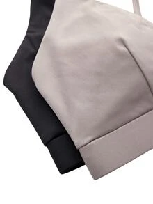 SHEIN Cheerettes 女款純色雙層運動內衣 - 彩色 - 查看 6