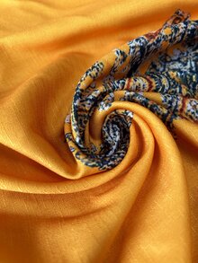 EMERY ROSE Women's V-Neck Pleated Casual Boho Versatile Daily Wear Blouse Travel Mustard Yellow Autumn - Yellow - View 3