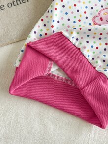 SHEIN Playful Pals 女嬰可愛甜美圓點冰淇淋圖案長袖圓領運動衫 - 彩色 - 查看 7