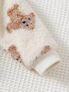 Cozy Pixies 男嬰裝飾編織標籤連帽長袖冬季夾克，保暖內裡加厚款 - 彩色 - 查看 4