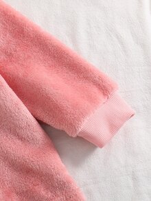 SHEIN Young Girl 2件組針織卡通可愛動物圖案人造毛家居服套裝 秋冬款 - 彩色 - 查看 10