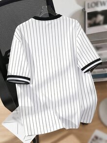 Tween Boy Casual Comfortable Minimalist Round Neck Short Sleeve T-Shirt Summer Vacation Streetwear Holiday Preppy Cozy - White - View 3