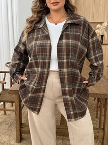 SHEIN CURVE+ 大尺碼女款感恩節套裝 秋季休閒日常穿著 - 彩色 - 查看 7