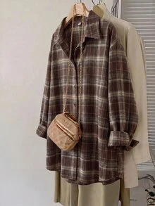 SHEIN CURVE+ 大尺碼女款感恩節套裝 秋季休閒日常穿著 - 彩色 - 查看 3