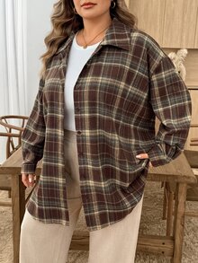 SHEIN CURVE+ 大尺碼女款感恩節套裝 秋季休閒日常穿著 - 彩色 - 查看 8