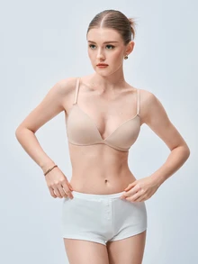 Softvol Women's Wireless Lift & Support Bra - Comfortable T-Shirt Bra, Full Day Natural Lift & Cleavage Support, Seamless & Skin-Friendly For Everyday Confident Wear - Beige - View 5