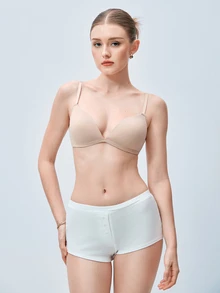 Softvol Women's Wireless Lift & Support Bra - Comfortable T-Shirt Bra, Full Day Natural Lift & Cleavage Support, Seamless & Skin-Friendly For Everyday Confident Wear - Beige - View 7