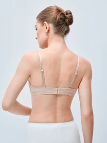 Softvol Women's Wireless Lift & Support Bra - Comfortable T-Shirt Bra, Full Day Natural Lift & Cleavage Support, Seamless & Skin-Friendly For Everyday Confident Wear - Beige - View 3