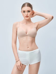 Softvol Women's Wireless Lift & Support Bra - Comfortable T-Shirt Bra, Full Day Natural Lift & Cleavage Support, Seamless & Skin-Friendly For Everyday Confident Wear - Beige - View 2