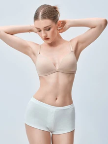 Softvol Women's Wireless Lift & Support Bra - Comfortable T-Shirt Bra, Full Day Natural Lift & Cleavage Support, Seamless & Skin-Friendly For Everyday Confident Wear - Beige - View 8