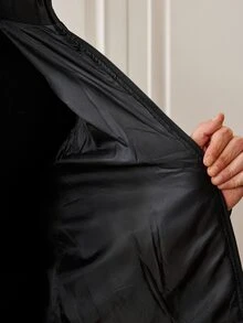 Officeau معطف خفيف للرجال - ملابس خارجية دافئة ومريحة للشتاء، مع جيوب، قابل للغسل في الغسالة، تصميم ياقة عالية مناسب للخريف/الشتاء، مناسب للرجال والمراهقين، معطف شتوي، قماش متين - الأسود - مشاهدة 7