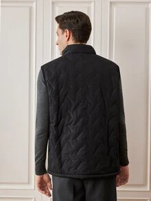 Officeau Men's Warm Full Zip Fleece Vest With Zipper Secure Pockets - Suitable For Hiking, Running, Training - Black - View 2