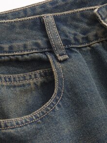 DAZY Women's Regular Waist Washed Loose Straight Leg Casual Jeans - Medium Wash - View 8