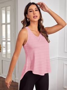 Activina Solid Color Back Slit Sports Tank Top Back Slit Sports Tank Top 3PCS Set Running Yoga Studio Tennis Gym Indoor Outdoor Active Daily Old Money - Multicolor - View 15