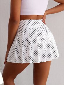 SHEIN Velisys 2pcs Women's Polka Dot Print Daily Fitness Skort With Pockets - Multicolor - View 7