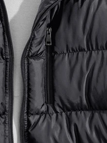 SHEIN Cottnline Men's Hooded Zip-Up Winter Padded Coat - Dark Grey - View 7