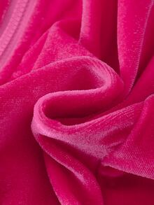 SHEIN Elladie kids 女童 2 件套亮片蝴蝶結拉鍊連帽外套與喇叭褲，運動時尚風，適合學校與球類運動 - 粉色 - 查看 11
