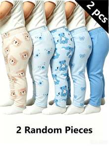 SHEIN 2 Random Pieces From 5 Designs, Cute Comfortable Minimalist Soft Casual Cartoon Print, Cartoon Boys Pants Daily Wear, Boys Favorite Pattern Gift - Multicolor - View 7