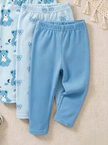 SHEIN 2 Random Pieces From 5 Designs, Cute Comfortable Minimalist Soft Casual Cartoon Print, Cartoon Boys Pants Daily Wear, Boys Favorite Pattern Gift - Multicolor - View 5