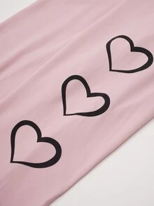 SHEIN 两件套女童打底裤组合装 - 黑色和粉色，爱心印花图案，舒适百搭，适合少女秋冬季时尚穿搭 - 彩色 - 查看 9