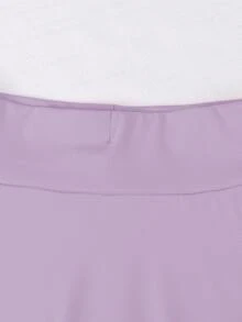 SHEIN Sparklyn 女童休闲多功能运动芭蕾舞紧身裤裙 - 紫色 - 查看 7