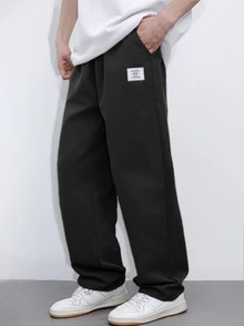 Mirajuku Straight Leg Casual Sports Pants, New Spring/Summer Style For Fashionable Teenage Boys Autumn Fall - Black - View 4