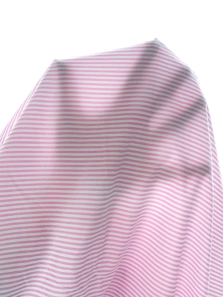 SHEIN Tween Girls Pink And White Striped Lightweight Sun Protection Shirt, Holiday, Autumn, Travel, Casual, Outfit, Comfortable, Daily, Minimalist, School - Pink - View 7