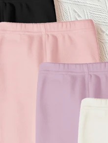 SHEIN Vintaside Kids 【隨機4件組】春夏系列 多巴胺奶油色系 波希米亞風 花卉雛菊植物蝴蝶結圖案 秋季款 - 彩色 - 查看 5