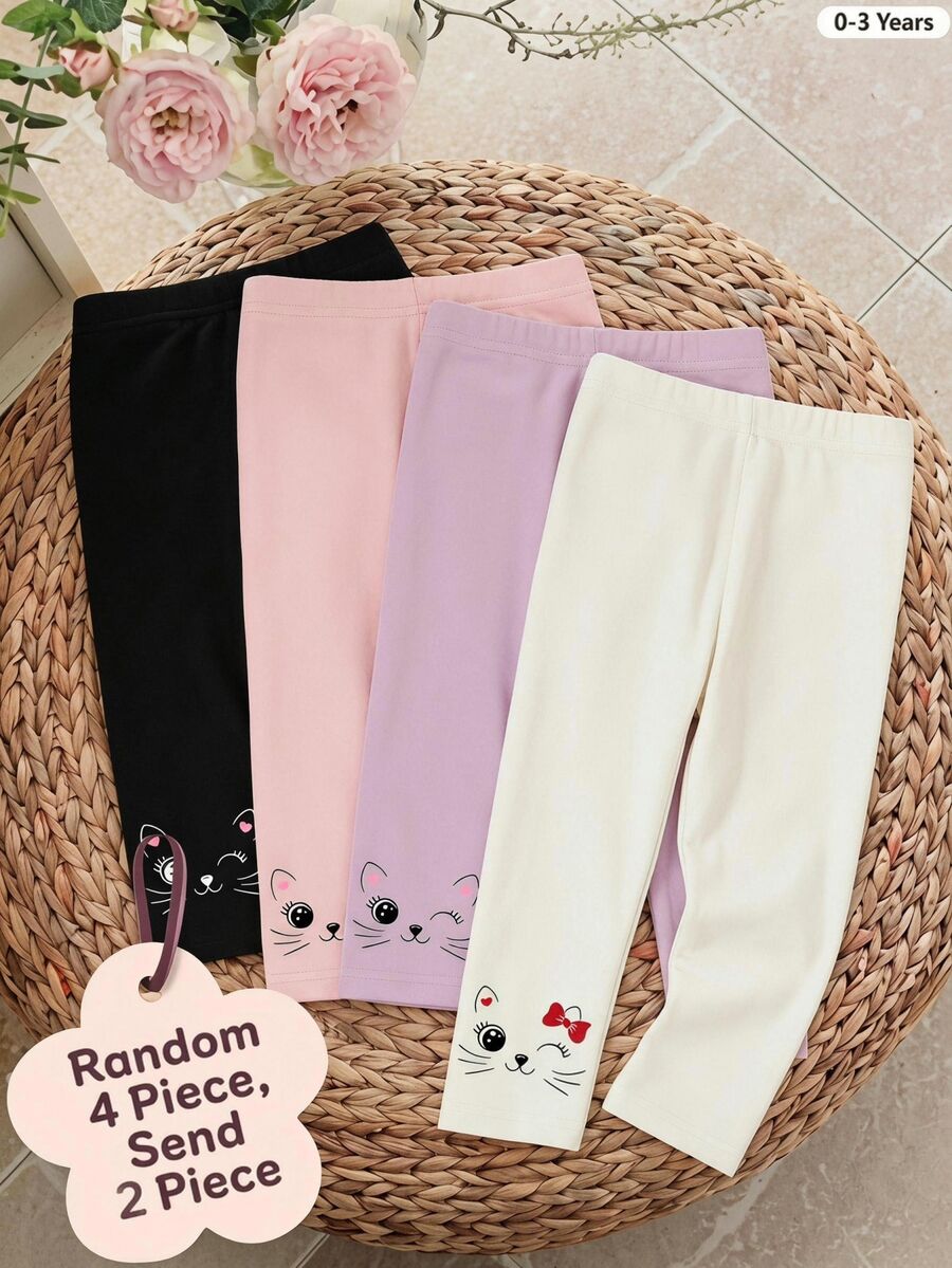 SHEIN Vintaside Kids [Dikirim 4 pcs secara acak] Seri Musim Semi/Panas, Palet Warna Musim Semi/Panas Dopamine Cream, Gaya Bohemian Bunga, Daisy, Tanaman, Pola Pita, Musim Gugur - MultiWarna - View 1