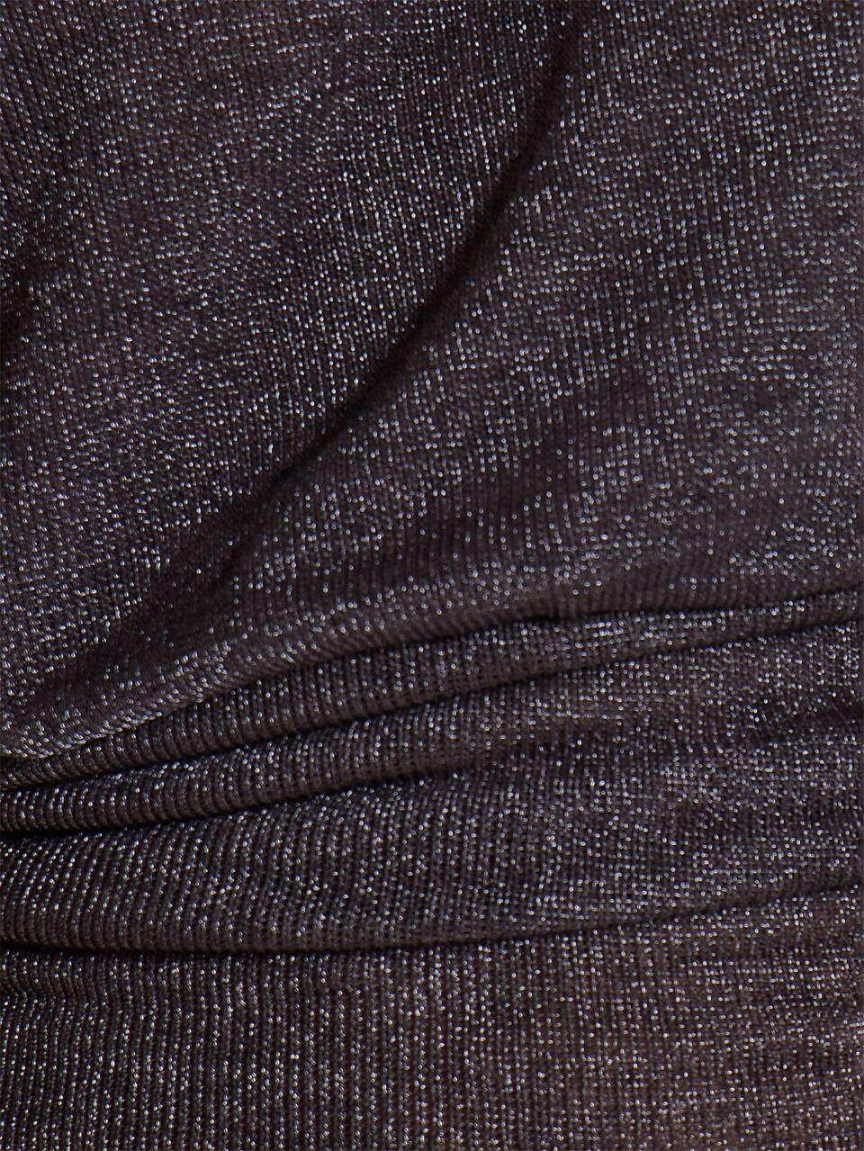 Grey Knit One Shoulder Cinched Waist Jumper