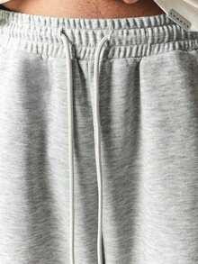 SUMWON Wide Leg Sweatpants With Triple Pink Side Stripe Detail Drawstring Waist Relaxed Fit Full Length Casual Loungewear Trousers - Grey - View 6