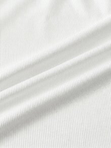 SHEIN 2件組青少年女孩黑白針織休閒抓皺不對稱肩修身短版上衣，買1送1 - 彩色 - 查看 6