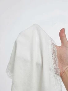 SHEIN Girlism 青少年女孩夏季休閒純色蕾絲飾邊細肩帶背心 - 彩色 - 查看 4