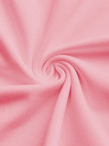 BamGleam 女士撞色数字印花圆领短袖 T 恤图案 T 恤女式上衣 - 粉色 - 查看 9