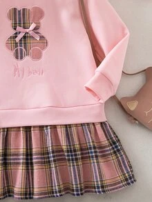 Emery Rose Kids 女童復古時尚百搭休閒日常穿搭，適合秋冬外出，Cam - 粉色 - 查看 6