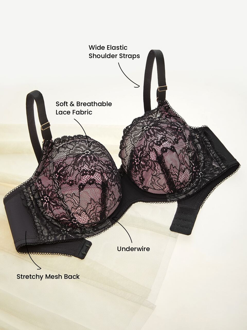 Full Coverage Unlined Lace Elegance Bra