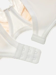 LUVLETTE Woman Full Coverage Lingerie Curve Support & Breathable Underwire Sexy Unlined Minimizer Lace Elegance Bra Romantic White Bridal Intimates - White - View 10