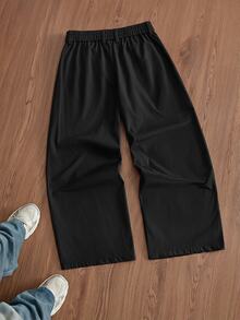 SWAVVY Pantalones de pierna ancha con cintura de cordón y estampado de leopardo patchwork para hombres - Multicolor - Ver 4