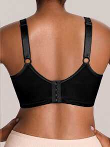 Barelissa Plus Size Front Closure Wire-Free Bra, 1pc - Black - View 2