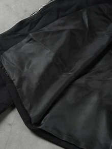 Manfinity CasualCool 男士黑色翻領功能扣夾克，美式寬鬆落肩設計休閒外套 - 黑色 - 查看 6