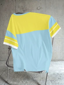 Rick and Morty X SHEIN 卡通與標語圖案拼色T恤 - 白色 - 查看 2