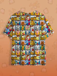 GARFIELD | SHEIN Plus Size Summer Casual Cartoon Print T-Shirt - White - View 8