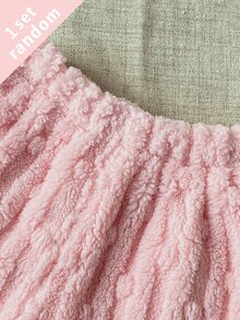 秋冬女嬰居家服韓系甜美風雙面絨毛家居服套裝荷葉邊長袖長褲睡衣淺藍深藍 - 彩色 - 查看 7