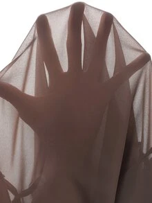 LUMIGAL 法式波西米亞復古度假風花卉印花女式襯衫，荷葉邊飾、喇叭袖、蕾絲拼接袖口，深棕色夏季度假風 - 棕色 - 查看 5