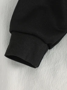 SHEIN Sparklyn 女童休閒時尚可愛粉色蝴蝶結圖案刺繡套頭運動衫 秋冬款 - 黑色 - 查看 7