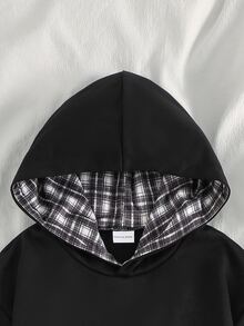 SHEIN Sparklyn 女童休閒時尚可愛粉色蝴蝶結圖案刺繡套頭運動衫 秋冬款 - 黑色 - 查看 5