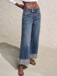 Maija 女款休閒水洗直筒牛仔褲 女牛仔風套裝 秋季節慶女裝套裝 - 藍色 - 查看 6