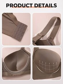 Bareli Dear 1pc Plus Size Seamless Underwire Lightly Padded Adjustable Bra, Comfortable Daily Wear, Lift - Mocha Brown - View 6
