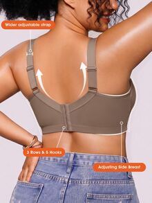 Bareli Dear 1pc Plus Size Seamless Underwire Lightly Padded Adjustable Bra, Comfortable Daily Wear, Lift - Mocha Brown - View 2